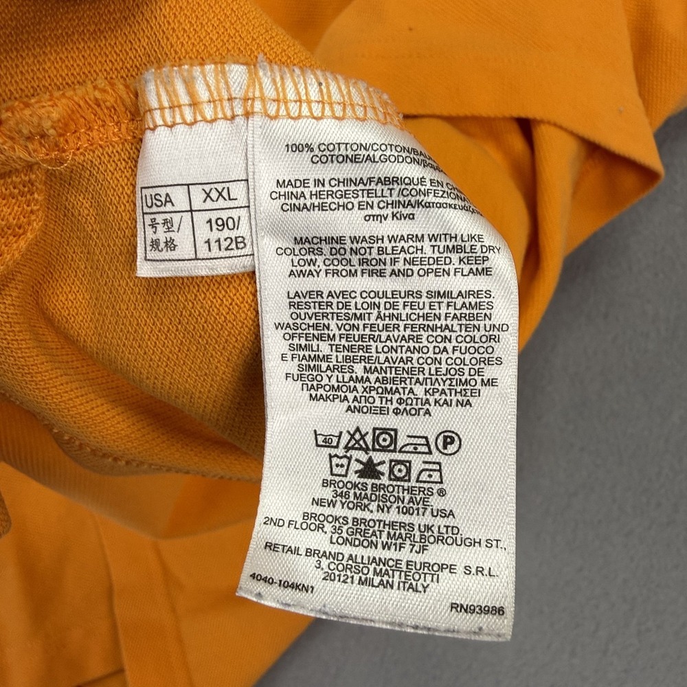 Brooks Brothers Men's Performance Polo Shirt Size XXL Orange 2-Button Cotton - Picture 10 of 16